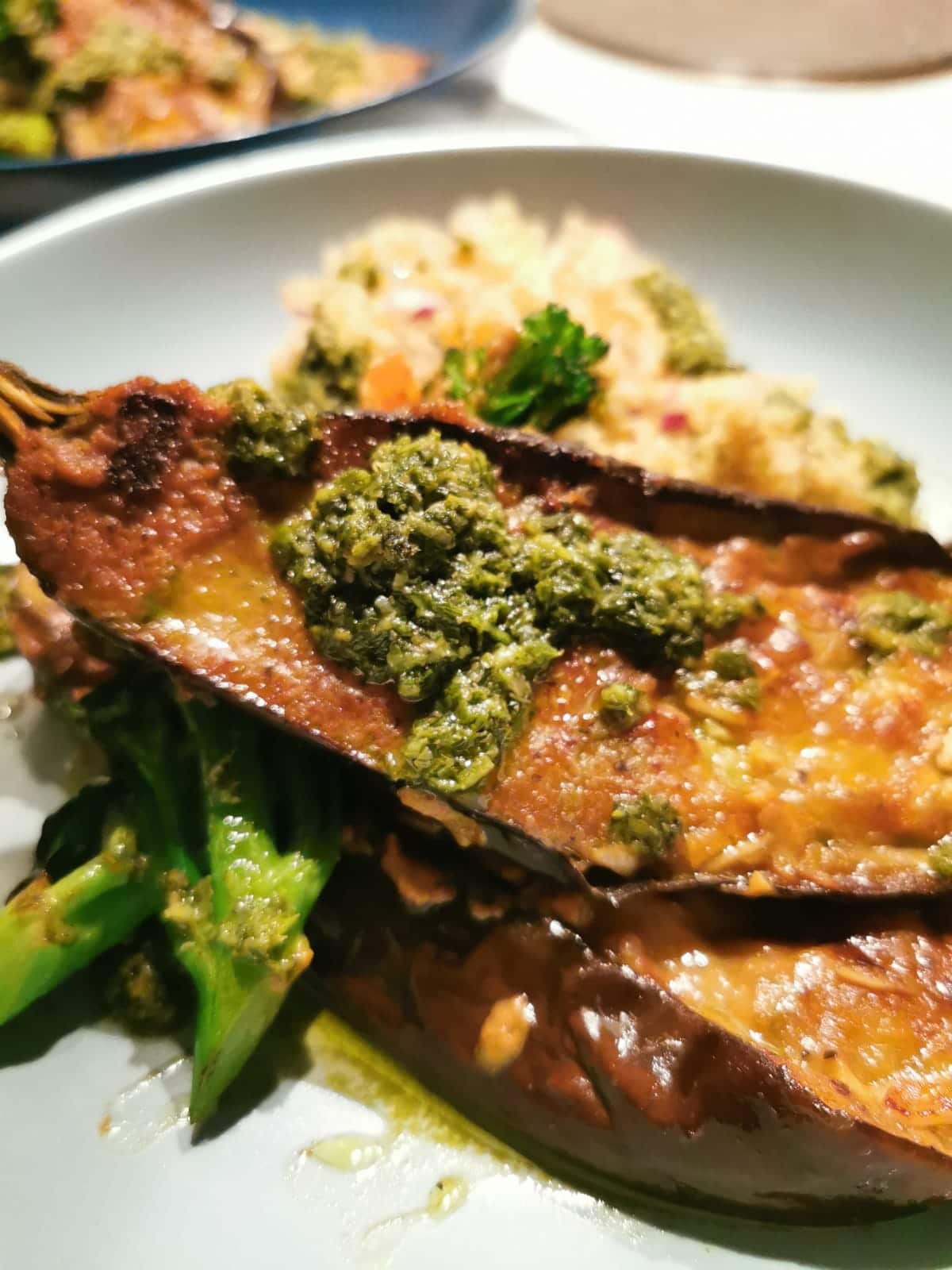 Miso Aubergines with Quinoa Tabbouleh